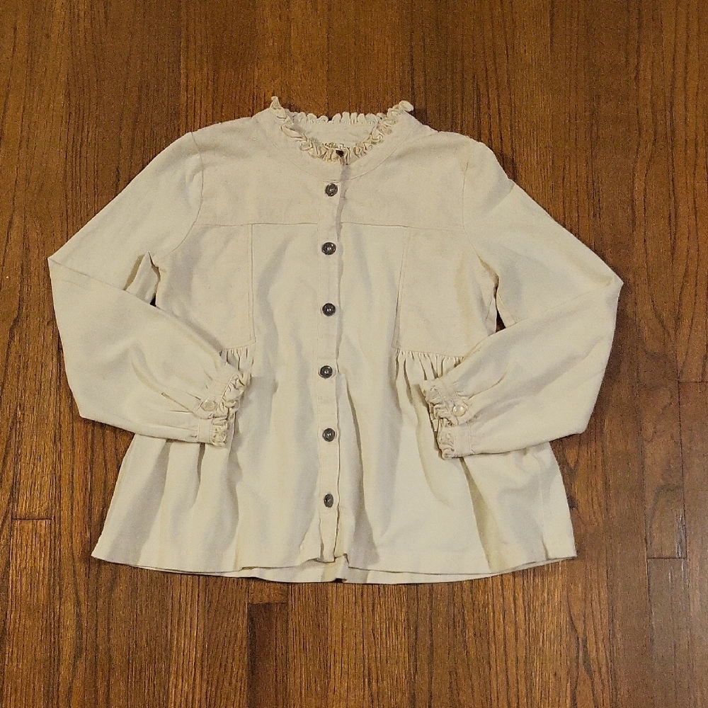Matilda Jane Cream Peplum Blazer with Textured Fabric